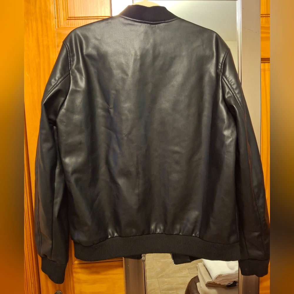 Zara Black Pleather Bomber Jacket - Picture 4 of 14